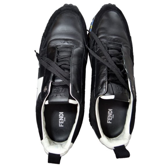 Fendi Leather Lightning Bolt Applique Running Sneakers Size 9 100% Authentic - Picture 3 of 8